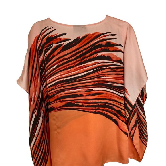 Dana Buchman Womens Relaxed Geometric Swirl Lightweight Poncho Size M Artsy Boho - Picture 2 of 10